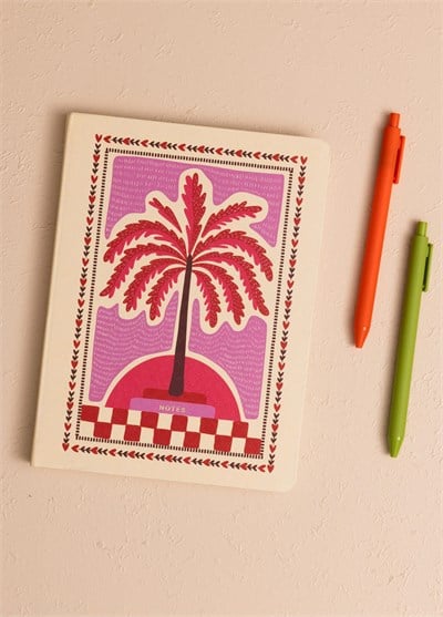 The Mia Mor Palmiye Desenli Defter 16 x 21 cm