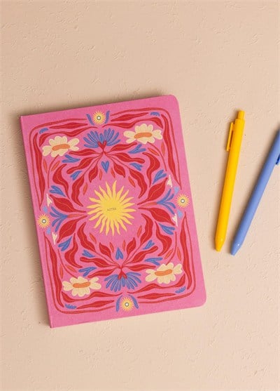The Mia Pembe Bahar Desenli Defter 16 x 21 cm