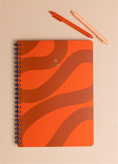 The Mia Spiralli Abstract Desenli Defter Turuncu 21x30 cm