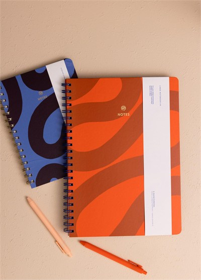 The Mia Spiralli Abstract Desenli Defter Turuncu 21x30 cm