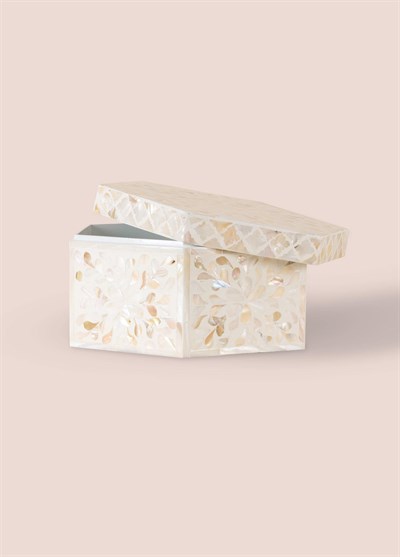 The Mia Sedef Altıgen Kutu 24x21x12 cm TLC0076