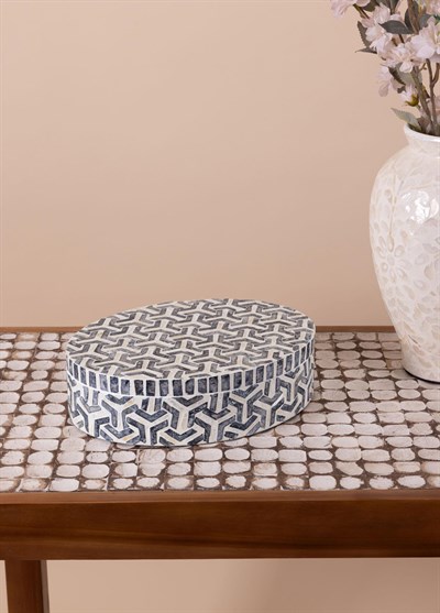 The Mia Sedef Yuvarlak Kutu 30x23x8 cm TLC0090