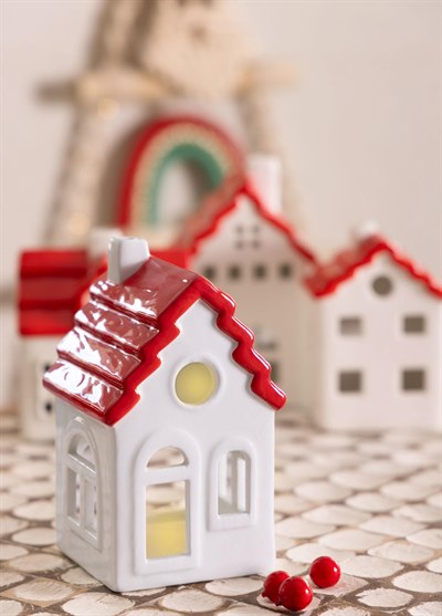 The Mia Dekoratif Tealight Ev Biblo 9x8x15 cm