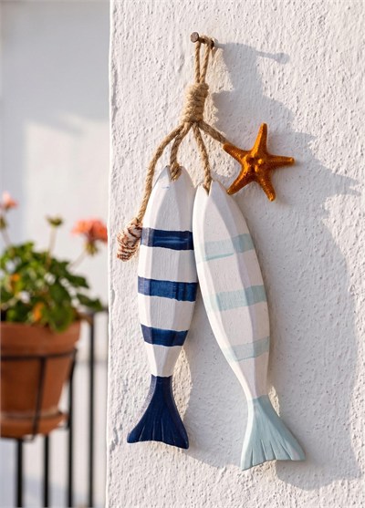 The Mia Halat Askılı Deniz Yıldızı ve Kabuklu Obje 20 cm