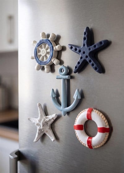 Dekoratif Obje The Mia Marin 3D Kabartmalı 5'li Dekoratif Magnet Seti 4cm
