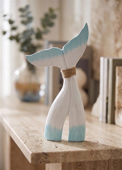 The Mia Marin Ahşap Balina Kuyruğu S Dekoratif Obje 18 cm