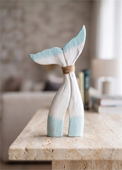 The Mia Marin Ahşap Balina Kuyruğu L Dekoratif Obje 24 cm