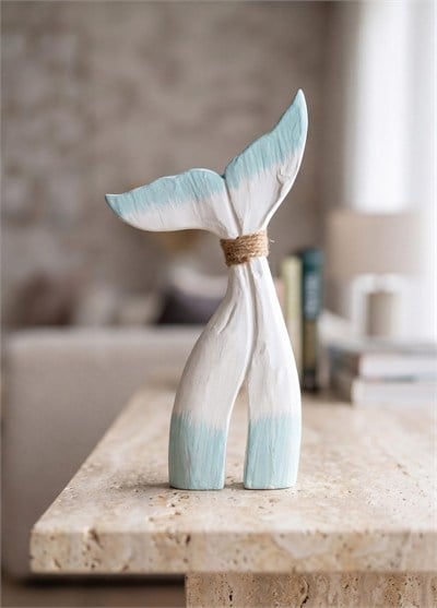 The Mia Marin Ahşap Balina Kuyruğu L Dekoratif Obje 24 cm