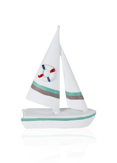 The Mia Marin Çift Yelkenli Kırmızı Mavi Can Simitli 24 cm