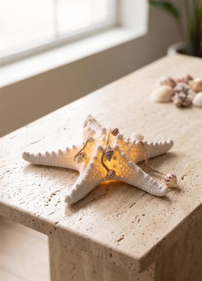 The Mia Marin LED Aydınlatmalı Deniz Yıldızı Obje 25 cm