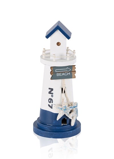 The Mia Marin Mavi Beyaz Deniz Feneri  No 67 Obje 22 cm