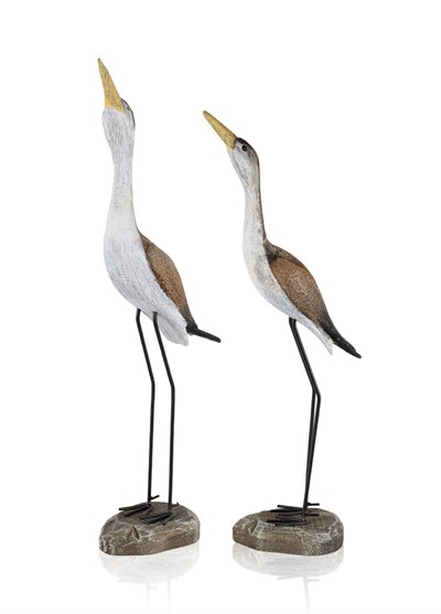 The Mia Retro Coastal 2li Dekoratif Kuş Biblo Seti 56 cm