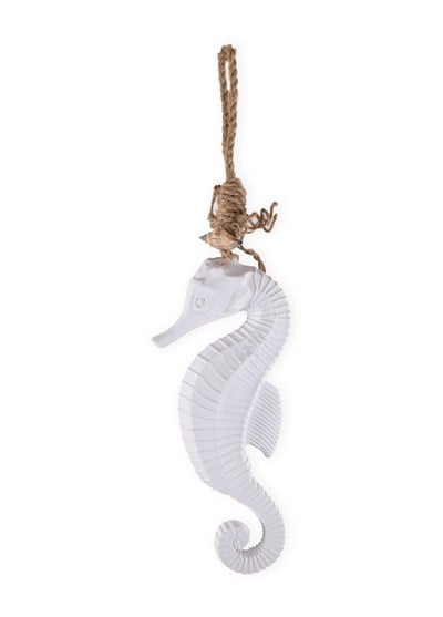 The Mia Retro Marin Beyaz Halat Askılı Denizatı Obje 30 cm