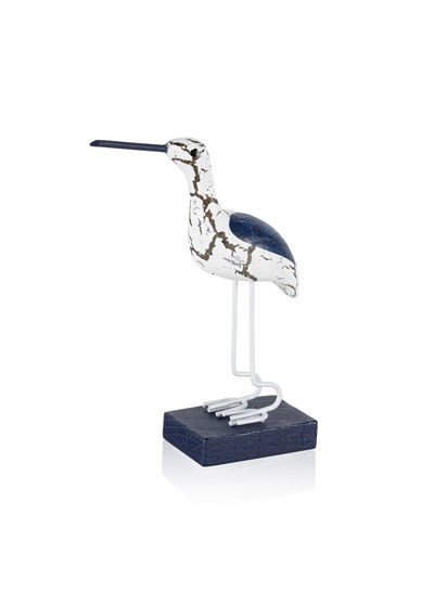 The Mia Retro Marin Stil Ahşap Kuş Biblosu 14 cm