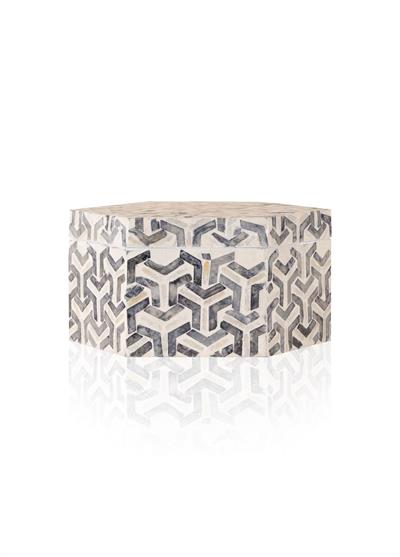 The Mia Sedef Altıgen Kutu 24x21x12 cm TLC0092