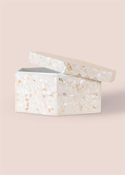 The Mia Sedef Altıgen Kutu 28x24x14 cm TLC0075