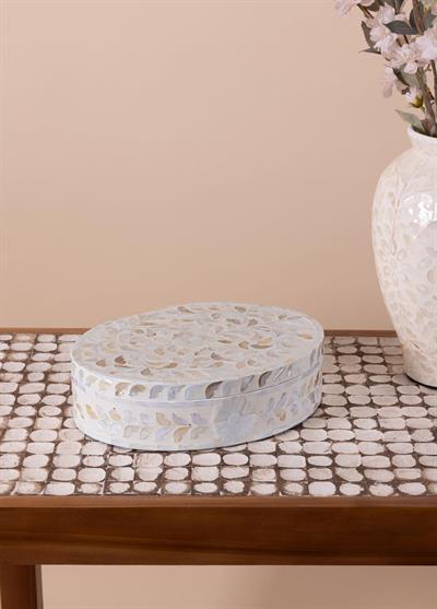 The Mia Sedef Yuvarlak Kutu 30x23x8 cm TLC0074