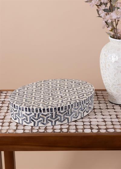 The Mia Sedef Yuvarlak Kutu 40x30x8 cm TLC0089