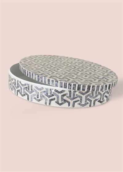 The Mia Sedef Yuvarlak Kutu 40x30x8 cm TLC0089