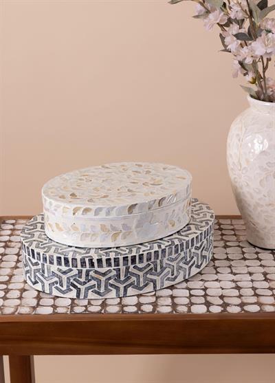 The Mia Sedef Yuvarlak Kutu 30x23x8 cm TLC0074