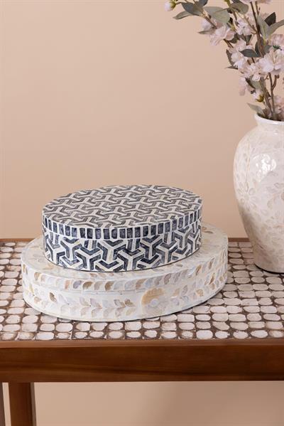 The Mia Sedef Yuvarlak Kutu 30x23x8 cm TLC0090