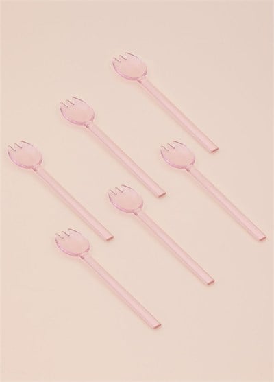 The Mia Abiete Dondurma ve Tatlı Kaşığı Pembe 6lı Set