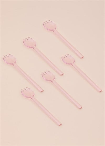 The Mia Abiete Dondurma ve Tatlı Kaşığı Pembe 6lı Set