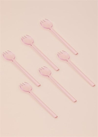 The Mia Abiete Dondurma ve Tatlı Kaşığı Pembe 6lı Set