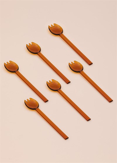 The Mia Abiete Dondurma ve Tatlı Kaşığı Amber 6lı Set