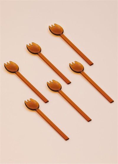 The Mia Abiete Dondurma ve Tatlı Kaşığı Amber 6lı Set