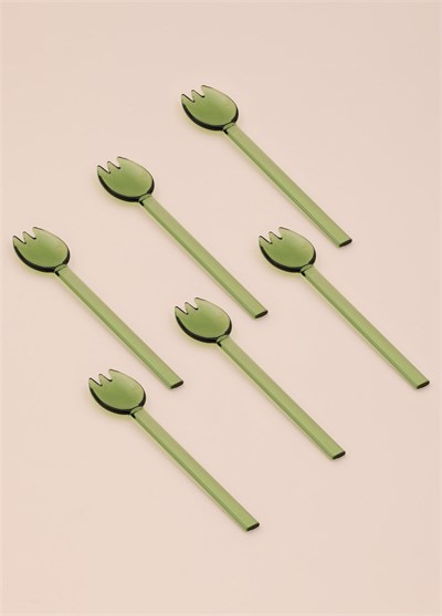 The Mia Abiete Dondurma ve Tatlı Kaşığı Yeşil 6lı Set