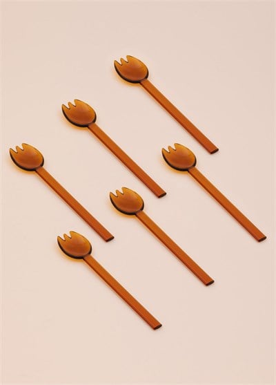 The Mia Abiete Dondurma ve Tatlı Kaşığı Amber 6lı Set