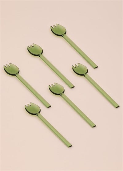 The Mia Abiete Dondurma ve Tatlı Kaşığı Yeşil 6lı Set