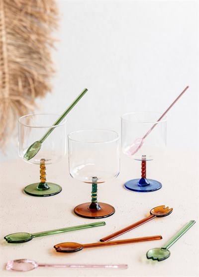 The Mia Abiete Dondurma ve Tatlı Kaşığı Amber 6lı Set