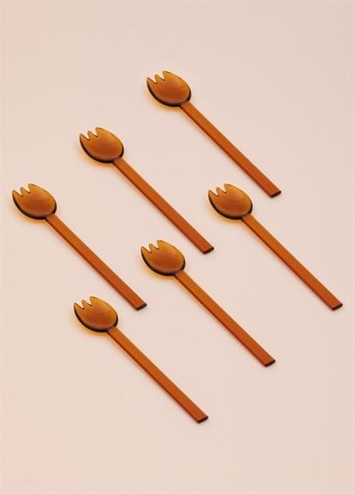 The Mia Abiete Dondurma ve Tatlı Kaşığı Amber 6lı Set