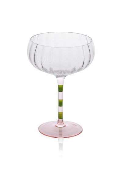 The Mia Ayaklı Cam Dondurma Kasesi Pembe Yeşil 240 ml