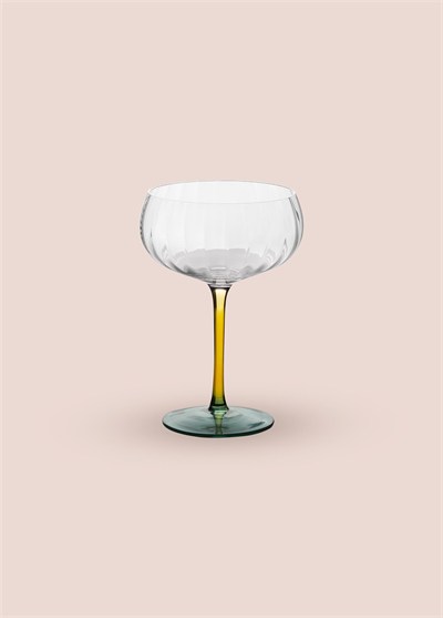 The Mia Ayaklı Cam Dondurma Kasesi Sarı Yeşil 240 ml