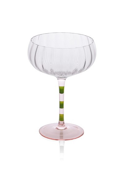 The Mia Ayaklı Cam Dondurma Kasesi Pembe Yeşil 240 ml