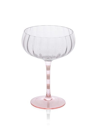 The Mia Ayaklı Cam Dondurma Kasesi Pembe Beyaz 240 ml