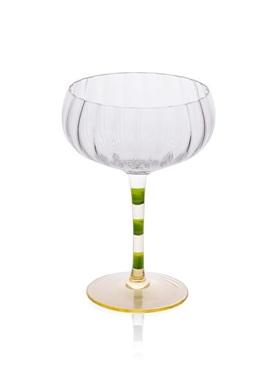 The Mia Ayaklı Cam Dondurma Kasesi Yeşil Sarı 240 ml