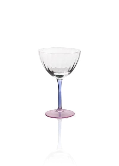 The Mia Ayaklı Cam Dondurma Kasesi Mavi Pembe 280 ml