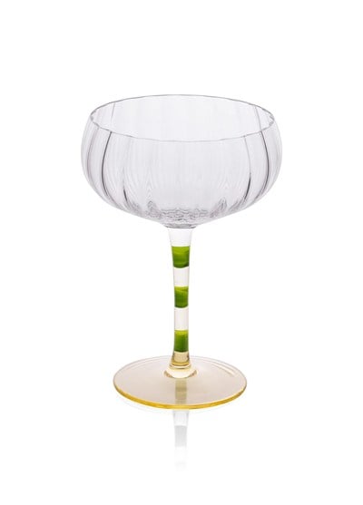The Mia Ayaklı Cam Dondurma Kasesi Yeşil Sarı 240 ml