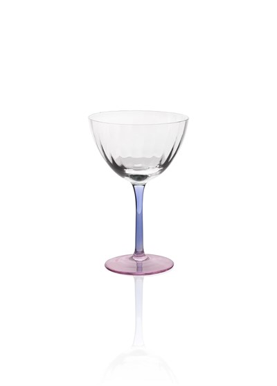 The Mia Ayaklı Cam Dondurma Kasesi Mavi Pembe 280 ml
