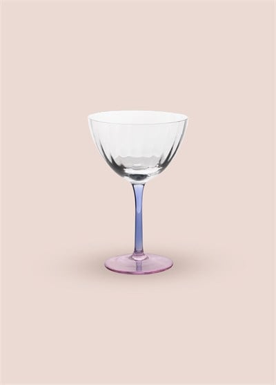 The Mia Ayaklı Cam Dondurma Kasesi Mavi Pembe 280 ml