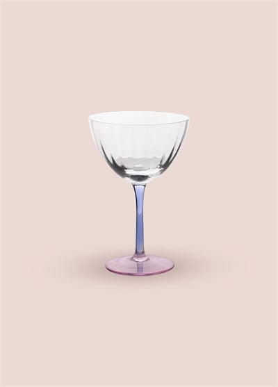 The Mia Ayaklı Cam Dondurma Kasesi Mavi Pembe 280 ml
