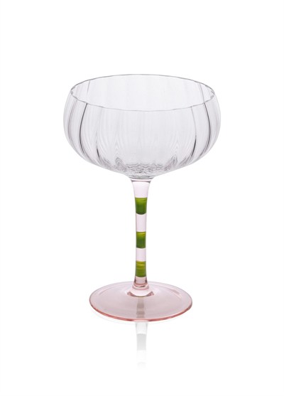 The Mia Ayaklı Cam Dondurma Kasesi Pembe Yeşil 240 ml