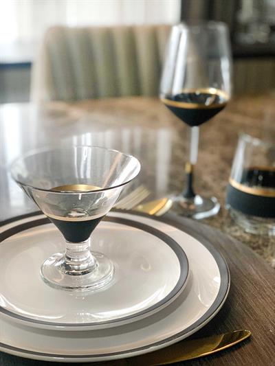 The Mia Glow Dondurmalık Siyah Gold 6lı Set       