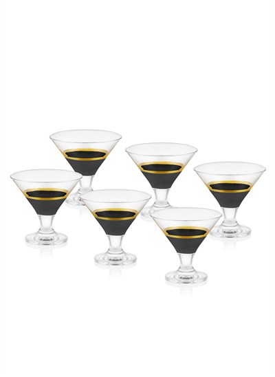 The Mia Glow Dondurmalık Siyah Gold 6lı Set       