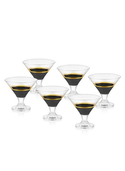 The Mia Glow Dondurmalık Siyah Gold 6lı Set       