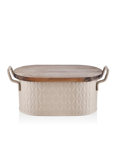 The Mia Prizma Ekmek Saklama Kabı Karamel 40x22x18 cm